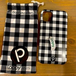Loopy case iPhone 11 - black and white Buffalo plaid